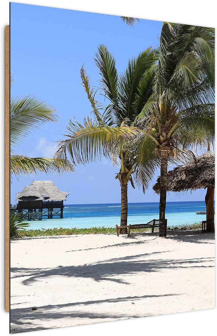 Wandbild XXL Landschaft Deko Kunst Bilder Ozean Blau 80x120 cm Deko paneel 80x120 cm Blau_C, Deko pa