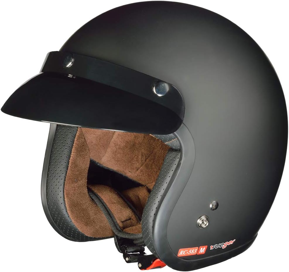 RC-583 Jethelm Motorradhelm Chopper Jet Motorrad Roller Bobber Helm rueger, Grösse:XS (53-54), Farbe