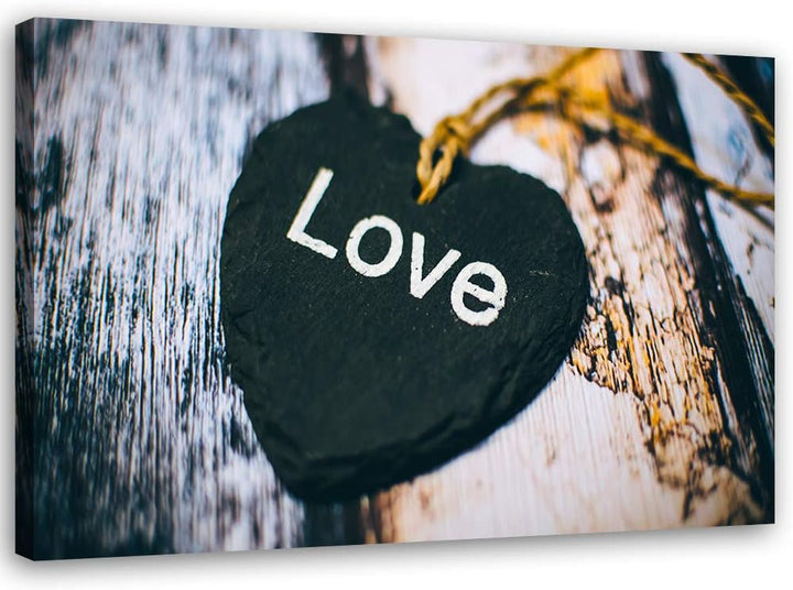 Feeby Wandbild Herz Druckbild Leinwandbild rustikal mehrfarbig 100x70 cm M14335 100x70 cm, M14335 10