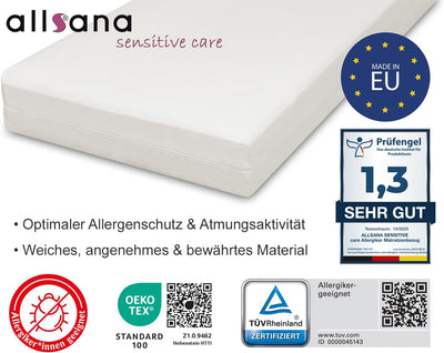 Allsana Allergiker Matratzenbezug 80x200x20 cm | Allergie Bettwäsche | Anti Milben Encasing | Milben