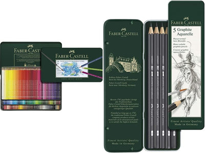 Faber-Castell 117511 - Aquarellstift Albrecht Dürer 120er Metalletui & 117805-5 Aquarellbleistifte G