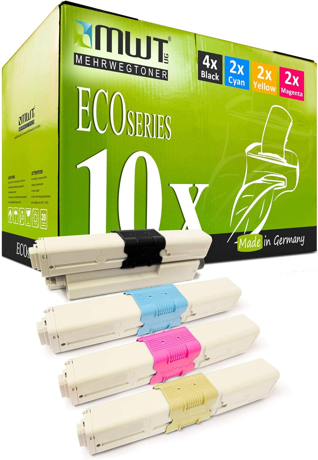 10x Kraft Office Supplies Toner kompatibel für Oki MC 351 352 361 362 561 562 DN DNW ersetzt 4446980