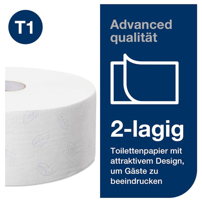 Tork 120272 Jumbo Toilettenpapier in Advanced Qualität für Tork T1 Jumbo Toilettenpapiersysteme / 2-