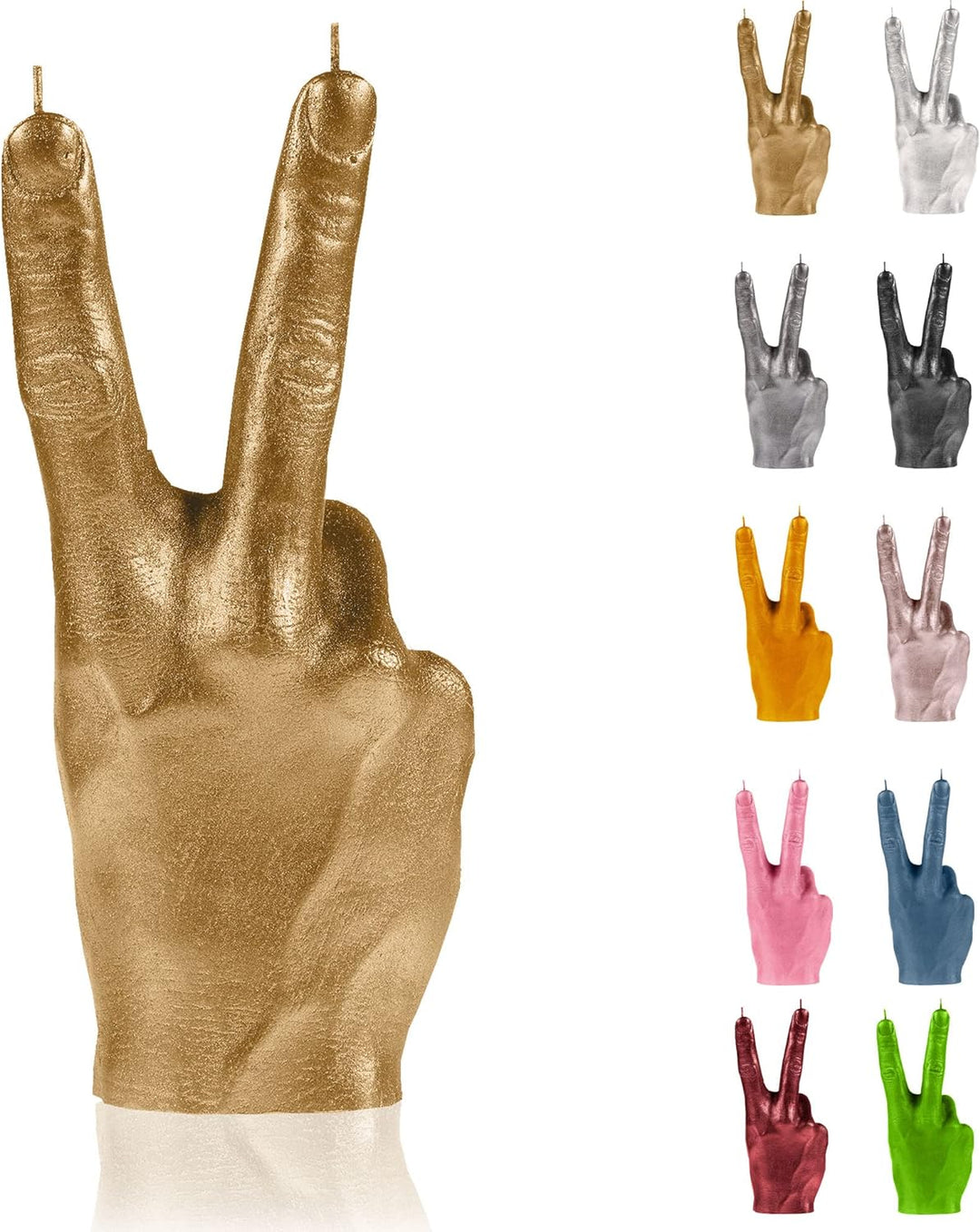 Candellana Hand PEACE Kerze - Hand Figur - Coole Deko - Gothic Deko - Grunge Deko Kerze - Heavy Meta