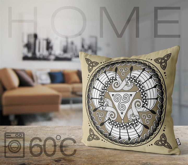 VOID Wikinger Symbol Wappen Schiffe Kissenbezug Kissenhülle Sofakissen Kissen Deko Outdoor-Kissen De