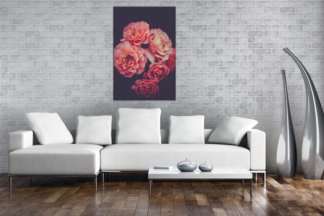 deyoli edle Blumen Format: 80x60 als Leinwand, Motiv fertig gerahmt auf Echtholzrahmen, Hochwertiger