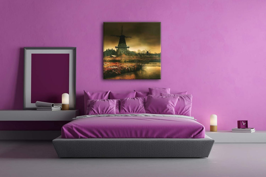 deyoli gigantische Windmühlen Format: 70x70 als Leinwandbild, Motiv fertig gerahmt auf Echtholzrahme