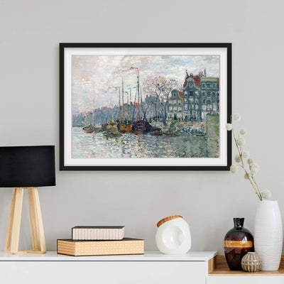 Bild mit Rahmen - Claude Monet - Kromme Waal Amsterdam - Schwarz, 50 x 70 cm 50cm x 70cm Schwarz, 50