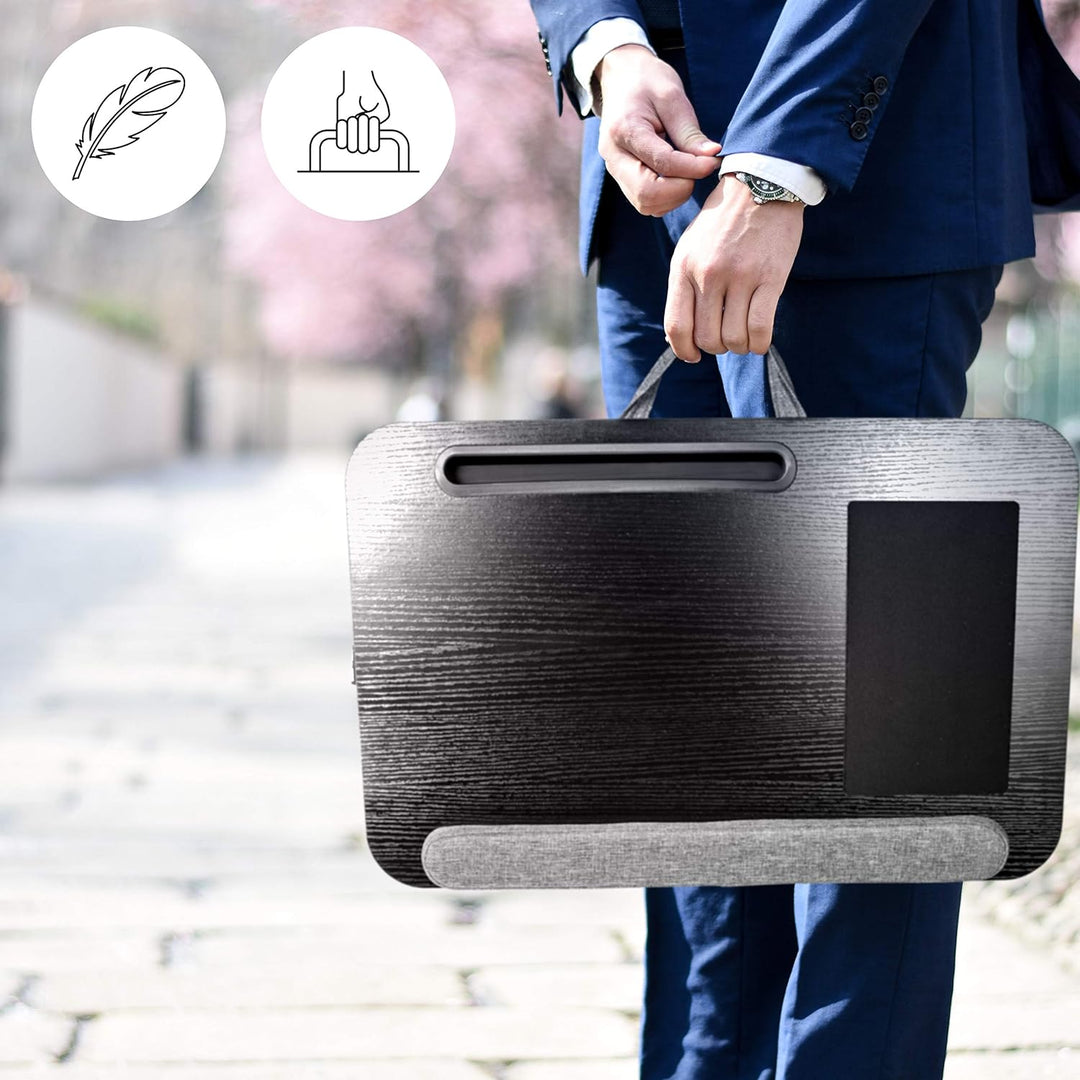 Duronic DML433 Laptopständer mit Handgelenkpolster | Ergonomischer Laptop Tisch mit Kissen | Laptop