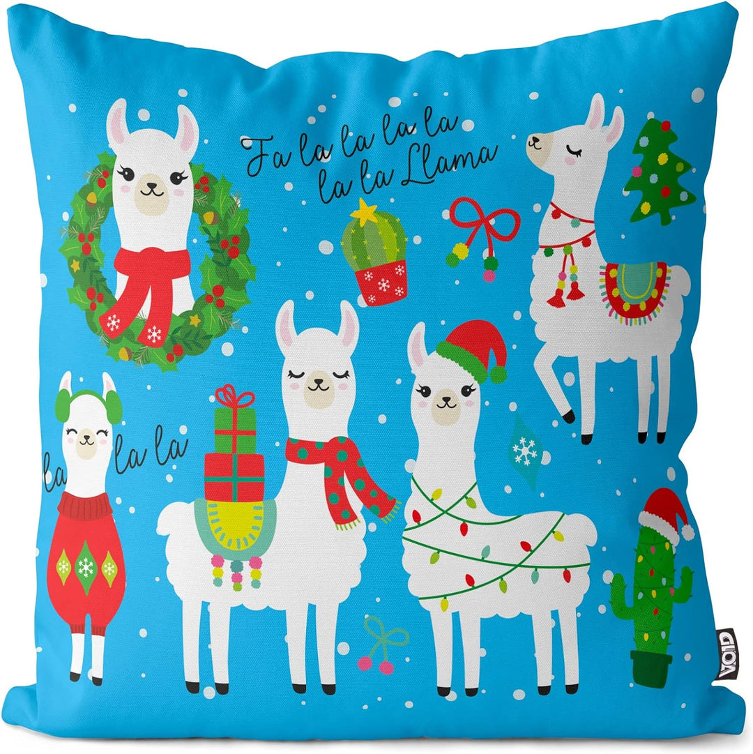 VOID Lama Winter Weihnachten Kissenbezug Kissenhülle Sofakissen Kissen Deko Weihnachten Winter Weihn