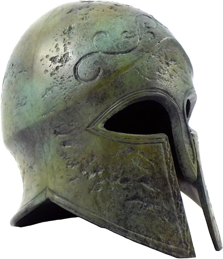 Antiker griechischer korinthischer Helm, echte Bronze-Metallkunst-Skulptur