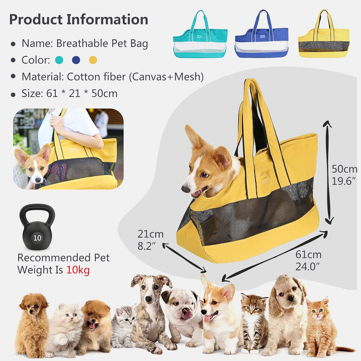 PETCUTE Haustier Handtasche,Atmungsaktiv Hundetragetasche Handtasche mit Sicherheitsleine,Faltbare R