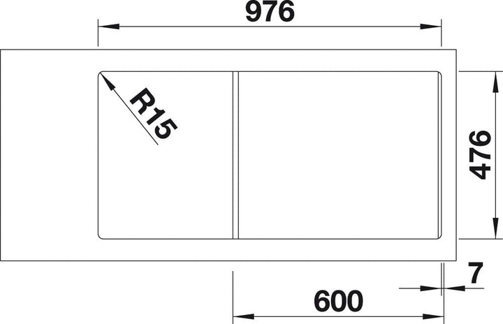 BLANCO ANDANO XL 6 S-IF | Edelstahl | Einbauart: Einbau von Oben & Flächenbündig | Hauptbecken recht
