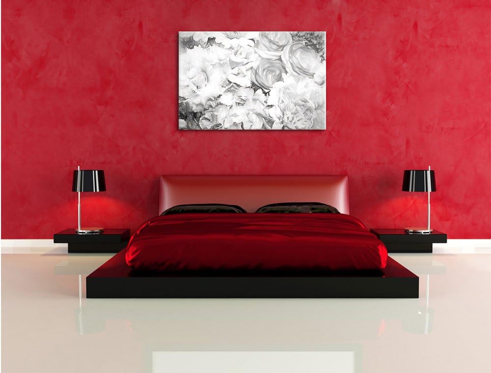 Pixxprint prachtvoller Blumenstrauss Kunst / 100x70cm Leinwandbild bespannt auf Holzrahmen/Wandbild