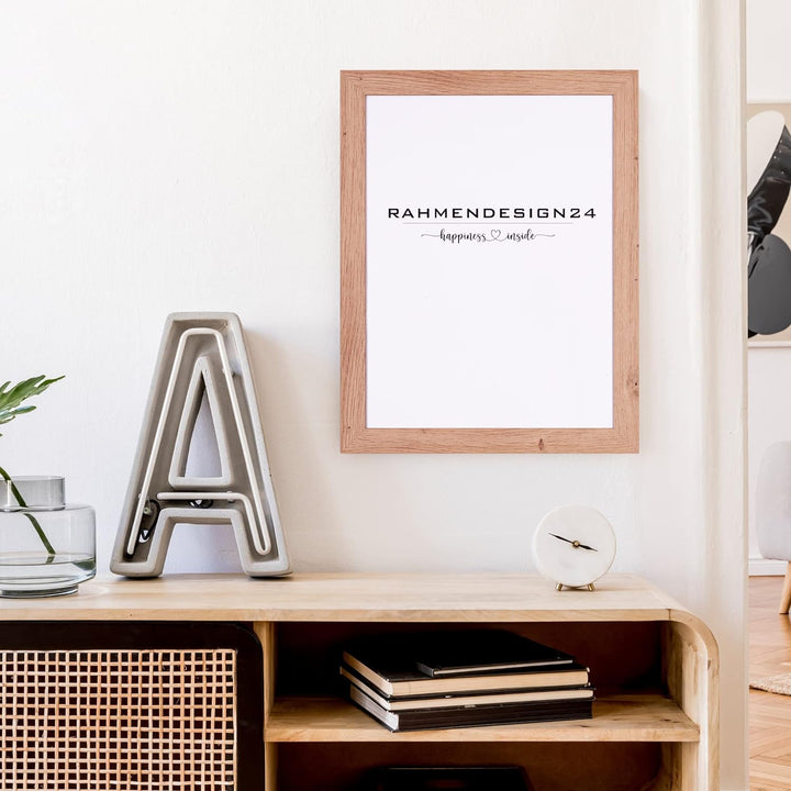 Rahmendesign24 Bilderrahmen Milano 45x60 (POSTERFORMAT) Eiche natur Fotorahmen, Wechselrahmen, Poste