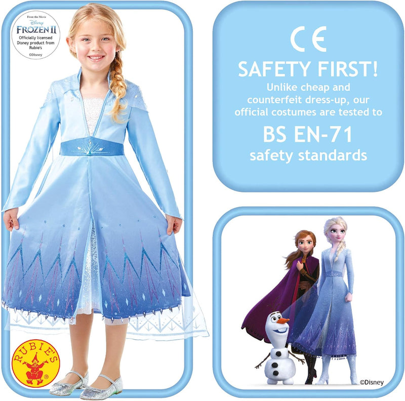 Disney 300464-S Hochwertiges Kostüm, Reisekostüm von „ELSA“ aus „Die Eiskönigin 2“ S bunt S Mehrfarb