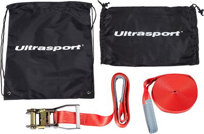 Ultrasport Slackline 15m-25m, mit Ratsche und Transporttasch, komplette Slackline-Satz, erhältlich m