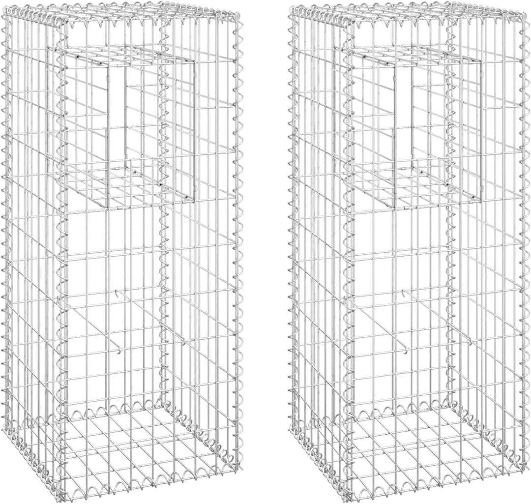 Tidyard 2 STK. Gabionensäule Gabionen Gabione Säule Säulen Steingabionen Steinkorb Drahtkorb Gabione