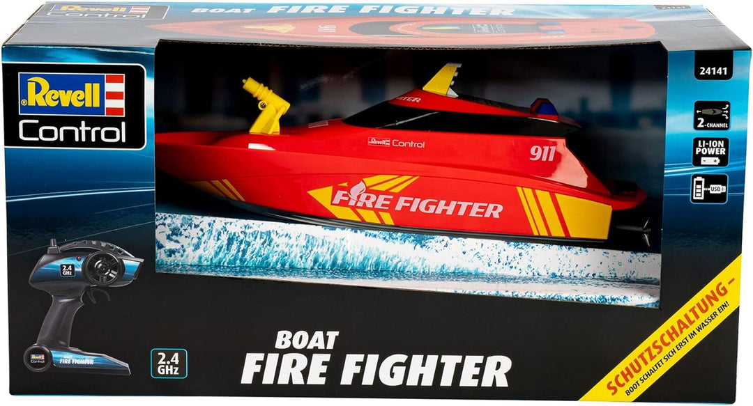 Revell Control Feuerlöschboot I Ferngesteuertes RC Boot I für junge und Erwachsene Feuerwehrmänner a