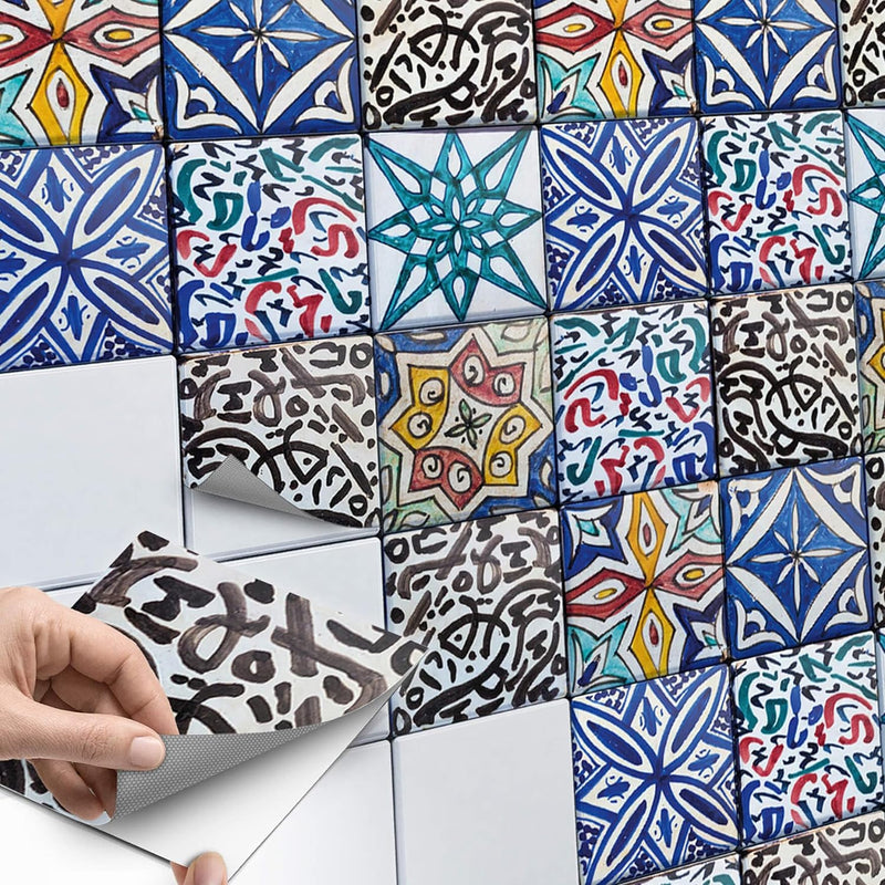 40 Stück Fliesenfolie für Küche und Bad 10x10 cm - Mosaikfliesen, Fliesensticker - Sticker Fliesen s
