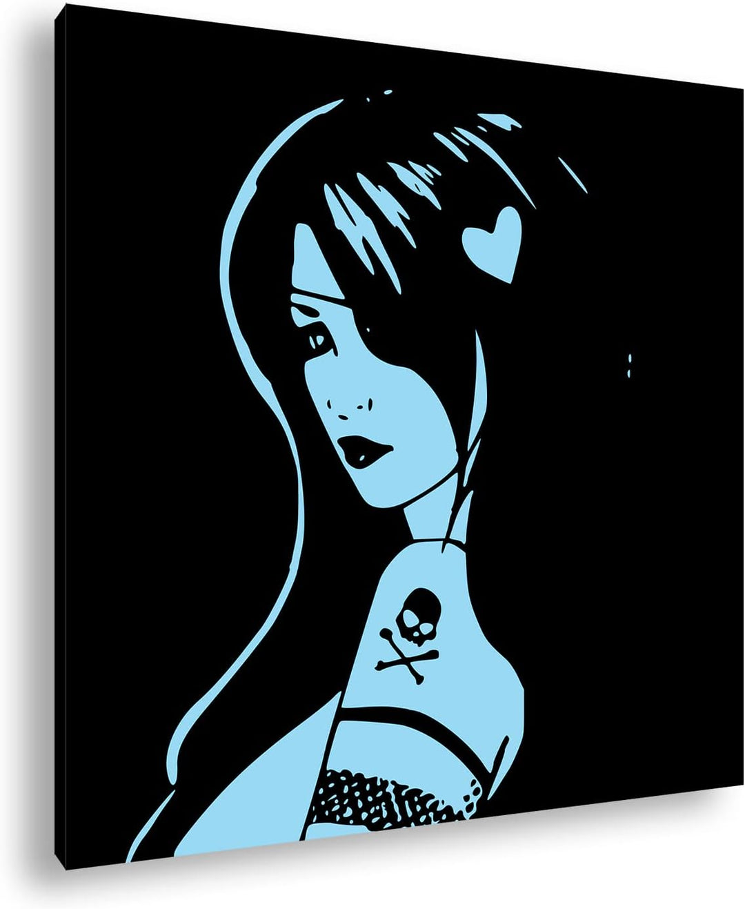 deyoli Dark sexy Gothic Format: 70x70 Effekt: Zeichnung als Leinwandbild, Motiv auf Echtholzrahmen,