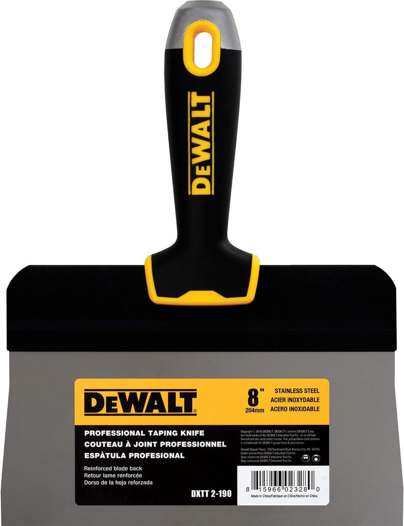 DEWALT DXTT-2-190 Taping-Messer, 20,3 cm, Edelstahl mit weichem Griff 8-Inch, 8-Inch