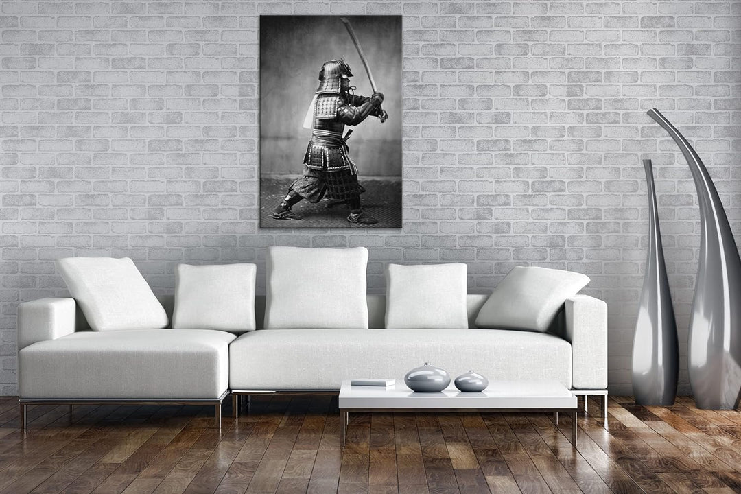 deyoli kampfbereiter Samurai-Krieger Format: 120x80 als Leinwandbild, Motiv fertig gerahmt auf Echth