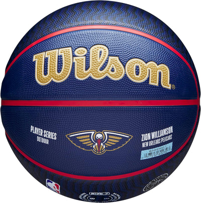 Wilson NBA Player Icon Outdoor Basketball - Size 7 - 29.5" and Mini Size 7 New Orleans Pelicans, 7 N