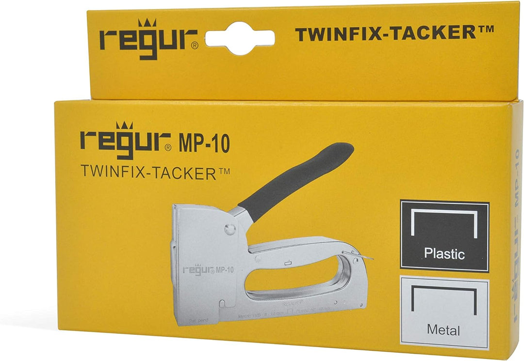 REGUR MP-10 TwinFix Handtacker - präziser Profi-Tacker zur Befestigung von Stoffen, Polsterarbeiten,