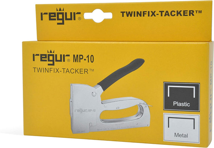 REGUR MP-10 TwinFix Handtacker - präziser Profi-Tacker zur Befestigung von Stoffen, Polsterarbeiten,