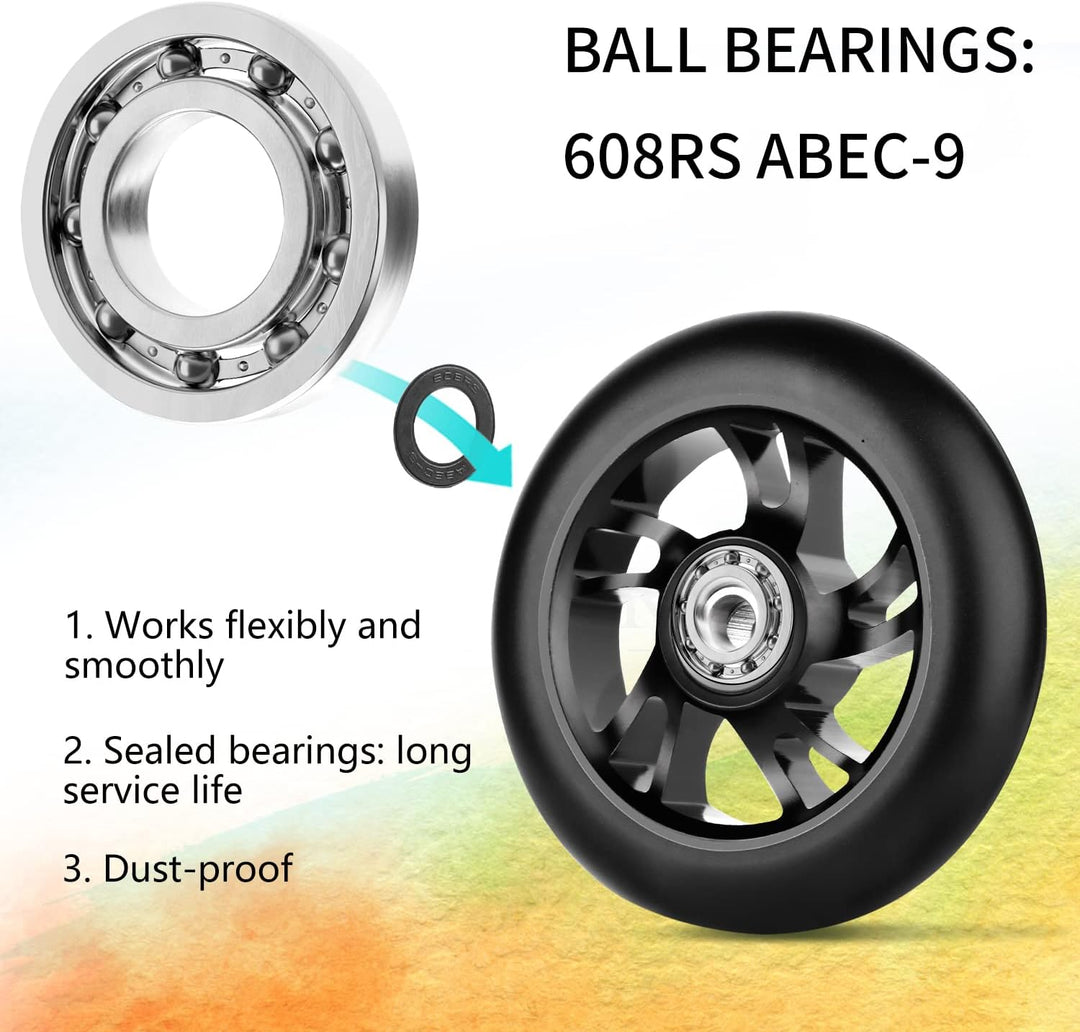 DBREAKS Stunt Scooter Rollen, 2 Stück Scooter Ersatzräder, 120mm Scooter Räder mit ABEC, 9 Kugellage