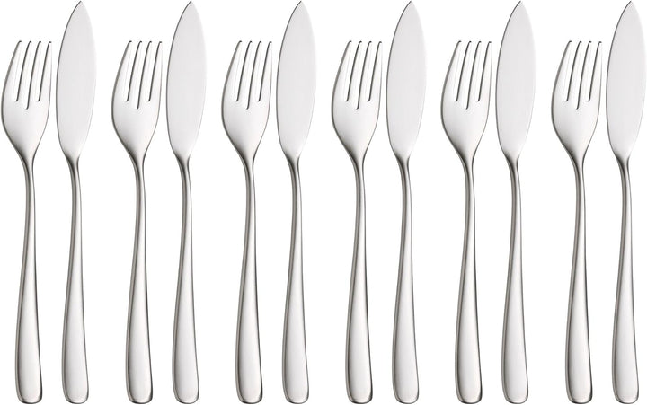 WMF Vision Fischbesteck 12 teilig, Fischset für 6 Personen, Fischgabel, Fischmesser, Cromargan prote