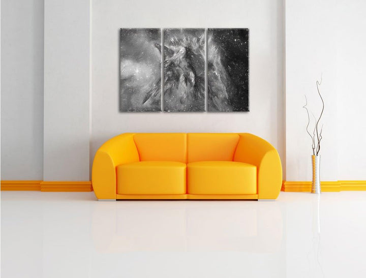 Pixxprint Feuriger Adler als Leinwandbild/Grösse: 3 Teilig (120x80) cm/Wandbild/Kunstdruck/fertig be