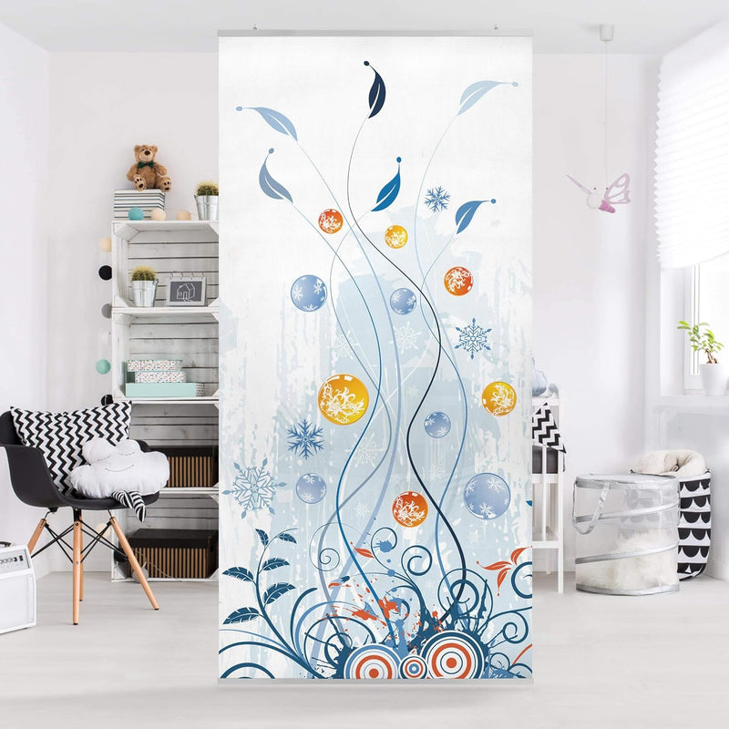 Raumteiler Winterranken 250x120cm inkl. transparenter Halterung 250x120cm incl. transparent hanger,