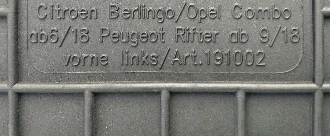 Fussmatten Vorne, Hinten + Tunnel Matte 5er Set für Peugeot Rifter seit 2018 Gummi Gummimatten Vorne