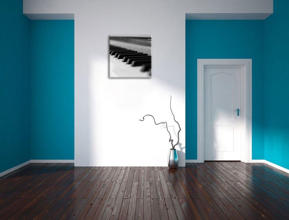 Elegantes Klavier, Format: 70x70 auf Leinwand, XXL riesige Bilder fertig gerahmt mit Keilrahmen, Kun