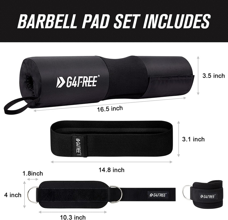 G4Free 7er Set Langhantel Polster/Nackenpolster/Barbell Pad für Kniebeugen/Hip Thrusts/Lunges/Standa