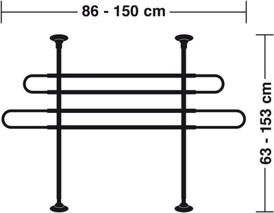 Lampa 40929 Hundeschutzgitter - Trenngitter - Hundegitter für den Kofferraum Höhe 63-110 cm schwarz