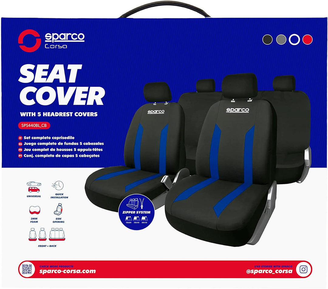 Sparco Sabbia Sitzbezug Set Schwarz/Blau SABBIA BLAU, SABBIA BLAU