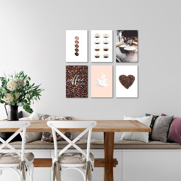 Novart Wandbilder Set - KOMPLETT AUFHÄNGFERTIG - Made in Germany - Moderne Bilder Kaffee Coffee Essz