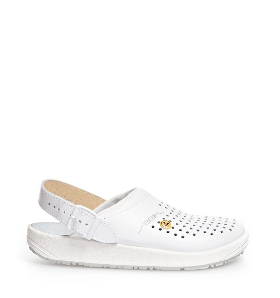 ABEBA 5300 ESD Clogs & Pantoletten rubber Unisex-Arbeitsschuhe weiss, 41 EU, 41 EU