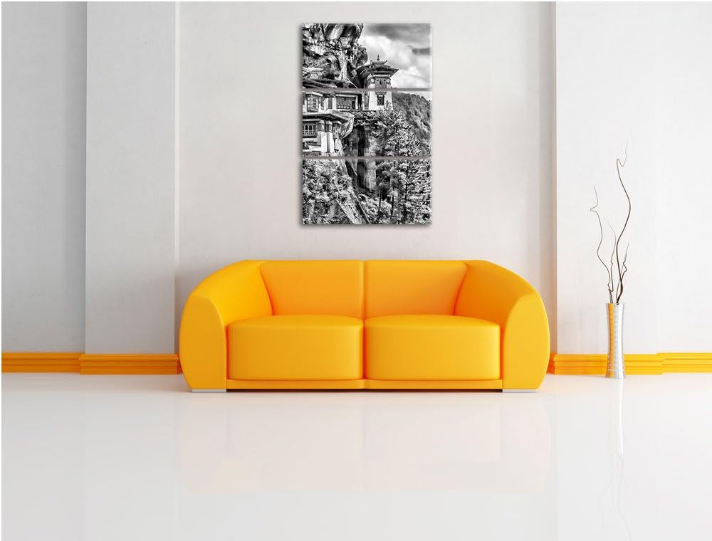 Pixxprint Buddha Tempel in China als Leinwandbild/Grösse: 3 Teilig (120x80) cm/Wandbild/Kunstdruck/f