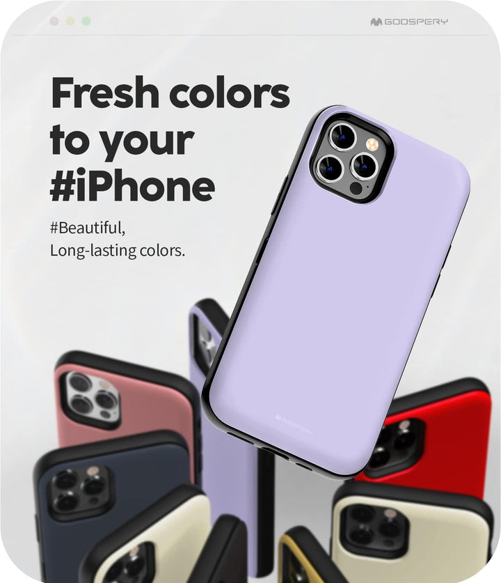 GOOSPERY iPhone 12 Hülle, iPhone 12 Pro Wallet Case mit Kartenhalter, schützende zweilagige Stosssta