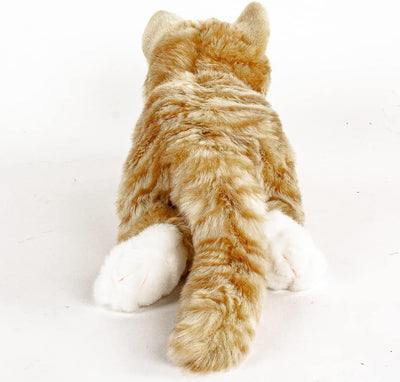 Teddys Rothenburg Uni-Toys Kuscheltier Katze liegend rot/weiss getigert 40 cm Plüschkatze