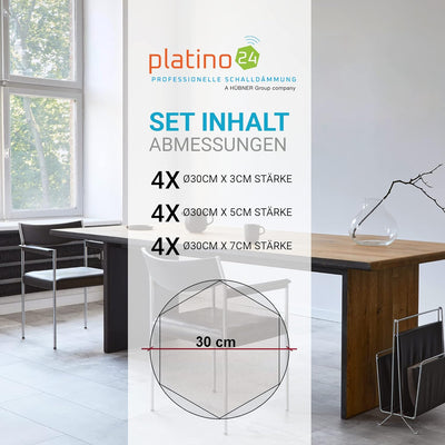 platino24 3D Absorber aus Basotect B WEISS, 12x Akustik Schallabsorption Breitbandabsorber Set #06,