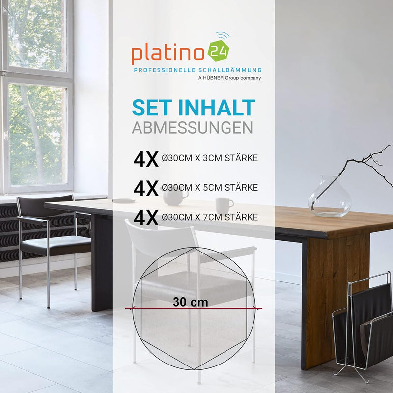 platino24 3D Absorber aus Basotect B WEISS, 12x Akustik Schallabsorption Breitbandabsorber Set 