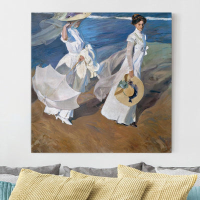 Leinwandbild Joaquin Sorolla - Spaziergang entlang der Küste - 1:1, 70 x 70cm 70cm x 70cm, 70cm x 70