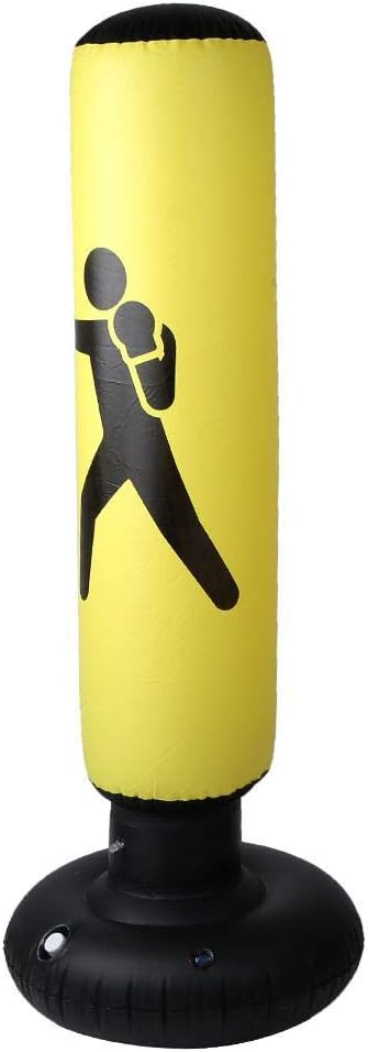 VGEBY Boxsack, PVC 160cm Stehender aufblasbarer Boxsack Erwachsene Kinder Fitness Hit Sandsack Säule