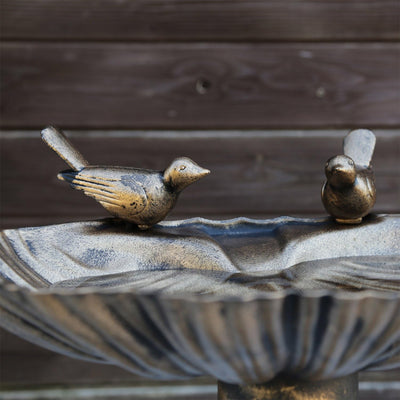 CLGarden 1552 Vogeltränke VGT4 Vogelbad Vogel Tränke Bad mit zwei Vögeln auf der Wasserschale