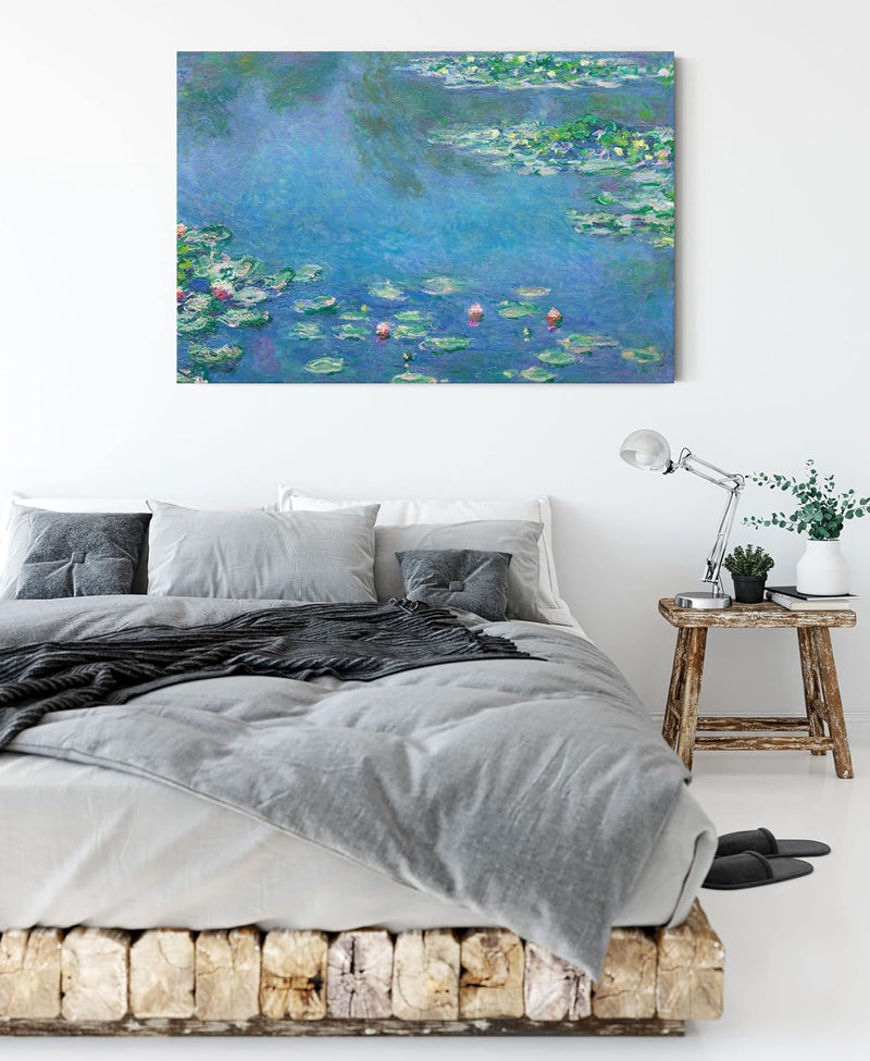 Claude Monet - Seerosen IV als Leinwandbild / Grösse: 120x80 cm / Wandbild / Kunstdruck / fertig bes